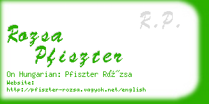 rozsa pfiszter business card